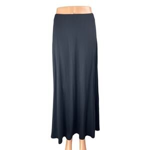NEW Na-Kd Women's Black Elastic Waist Soft Line Flowy Maxi A-Line Skirt Size L
